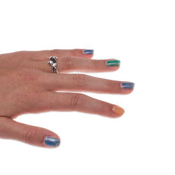 Zilver ring met bloemknoppen Swarovski