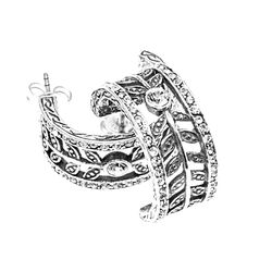 zilveren steek creolen blad GL Timeless