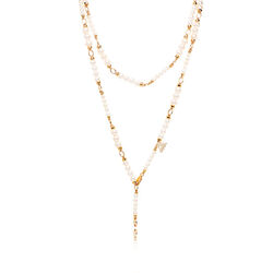 Tsars Collection collier wit met gold filled 90 cm