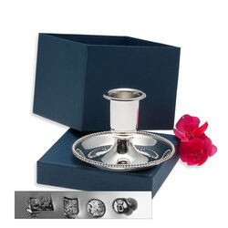 Zilver blaker met parelrand