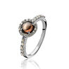 Zilveren ring cognac parelmoer ZINZI ZIR1039c