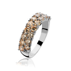 Champagne kleurig zirkonia ring ZInzi ZIR1053c