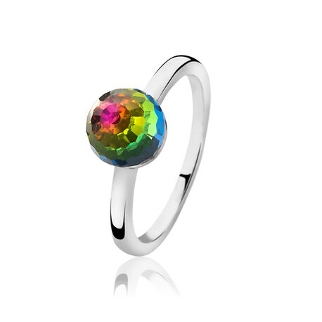 Zilveren ring multicolor crystal ZINZI ZIR1069m