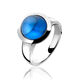 Zilveren ring blauw cabochon zirkonia ZINZI ZIR1043b
