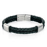 Zwart leren armband gematteerd staal B4373 Fred Bennett