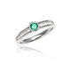 witgouden ring smaragd met baguette diamanten