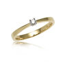 geel gouden solitair ring briljant 0.07 crt Vs