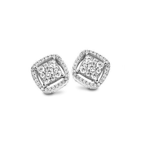Vierkant zilveren oorstekers met zirkonia Silver Rose Ea6234