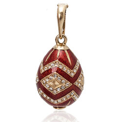 Tsars Collection hanger ei rood emaille zirkoon 01489r