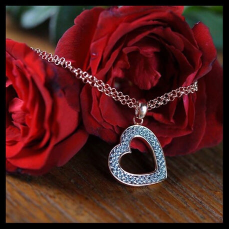 rosé ketting met hart mesh Adami en Martucci