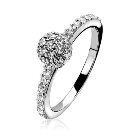 Zinzi ring met bol wit zirknoia Zir1015