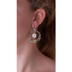 Zilver oorbellen gekleurd epoxy parelmoer markasiet