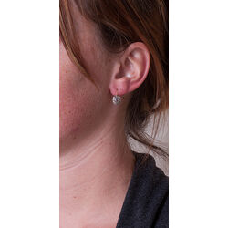 Roséverguld zilver oorbellen aquamarijn strass