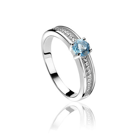 Zinzi ring met blauw en wit zirkonia ZIR1082B