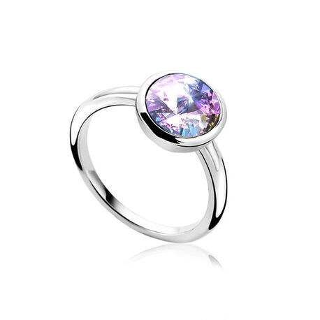 Zilveren ring crystal paars ZIR10006p