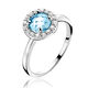 Zinzi ronde zilveren ring blauw ZIR1080