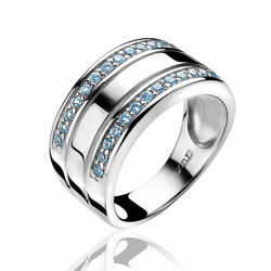 Zinzi brede ring blauw ZIR1078B