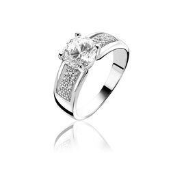 Zinzi zilveren pave ring zirkonia ZIR769
