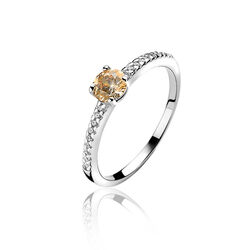 Zinzi Ring Wit Champagne Zirconia Zir1081c