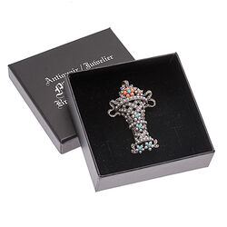 Zilver hanger of broche bloemenmand