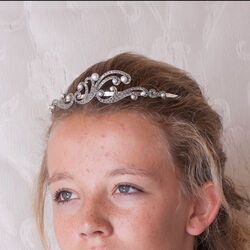 Zilver Tiara met parels en markasiet