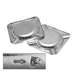 stel zilver asbakjes