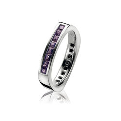 zinzi ring met zwart en paars zirkonia