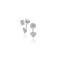 Zilver oorstekers hart zirconia