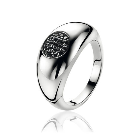 Zinzi zilveren ring zwart zirkonia ZIR1147Z