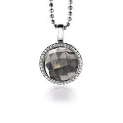 rond zilver hangertje smokey grijs en wit zirkonia zih1085z zinzi