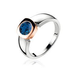 Zilveren ring blauw zirkonia ZIR1150h van Zinzi
