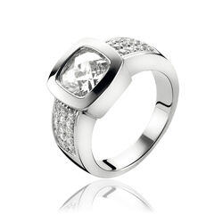 Zinzi zilveren ring zirkonia ZIR1156