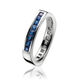 Zilveren ring van ZInzi met blauw en wit zirkonia