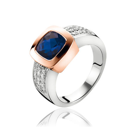Zinzi bicolor ring blauw ZIR1156H