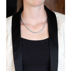 Zilveren ketting met rollerbal schakel van Zinzi ZIC1075