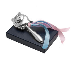 Varken rammelaar zilver met lintje