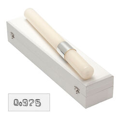 Ronde doopkaars zilver montuur in luxe geschenkdoos