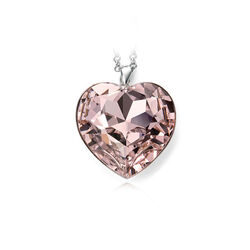 Zilver hanger hart roze zirkonia Elements