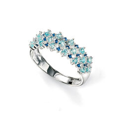 Zilver ring blauwe zirkonia Elements Silver