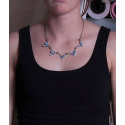 Zilveren ketting met blauw swarovksi crystals Zinzi 