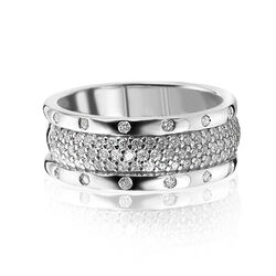 Zilveren ring breed met veel zirkonia Zinzi ZIR1173