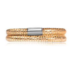 Endless leren armband J-Lo goud dubbel