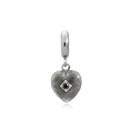 Zilver bedel Black Big Heart van Endless 1350-1