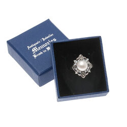 Zilveren ring parel en markasiet