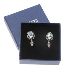 Zilver oorbellen topaas markasiet pareltjes