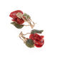 Gouden oorbellen rode rozen bloedkoraal