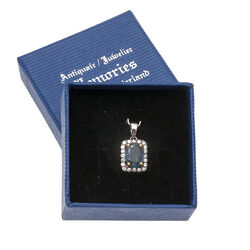 Zilver hangertje saffier en zirkonia