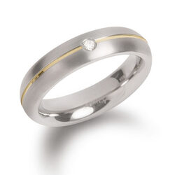 Titanium ring met briljant Boccia 0130-06