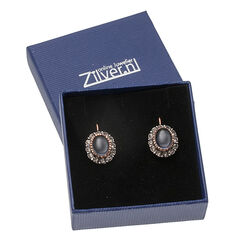 rosé verguld zilver oorbellen cabochon strass