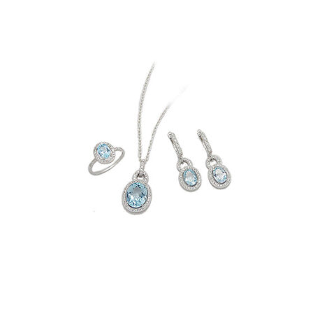 zilver sieradenset topaas met zirkonia